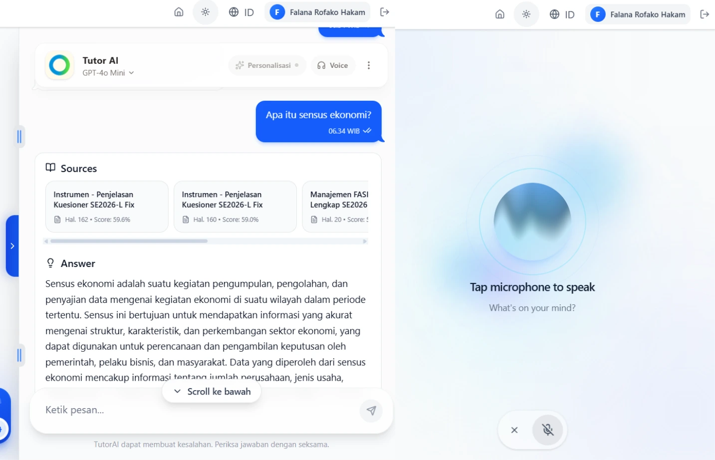 AI Tutor Assistant Feature